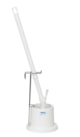 Toalettborste m/Holder, 720 mm, Medium, Vit